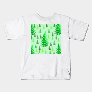 green leaf tree pattern background design Kids T-Shirt